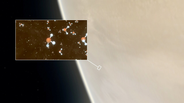 Illusztrációs kép a Vénusz légkörében található foszfin molekulára