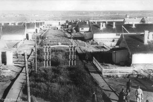 A vorkutai Gulag-láger barakkjai 1945-ben