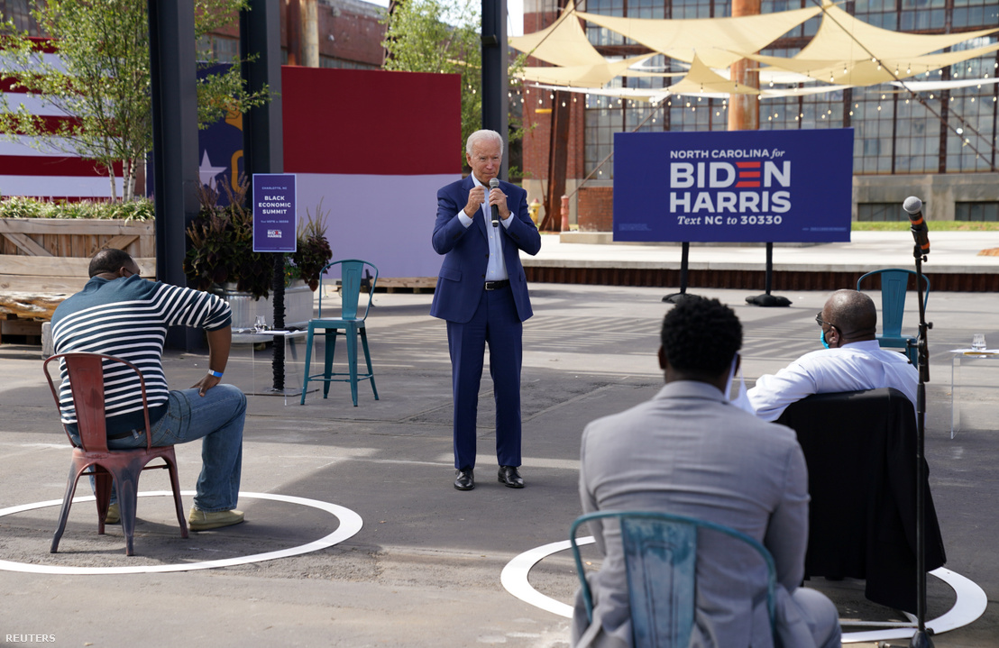 Joe Biden beszél egy Charlotte-ban megtartott rendezvényen 2020. szeptember 23-án