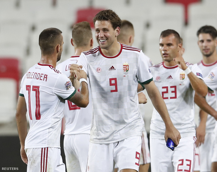 A győztes magyar válogatott a Törökország elleni mérkőzés után 2020. szeptember 3-án