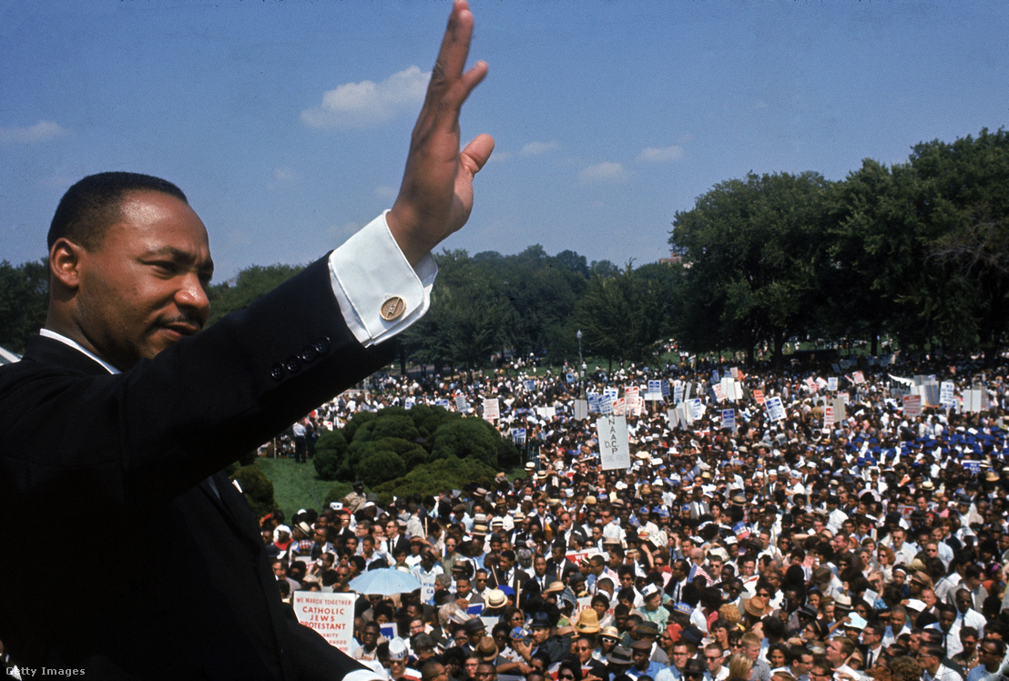 Martin Luther King a Lincoln-emlékműnél 1963. augusztus 28-án