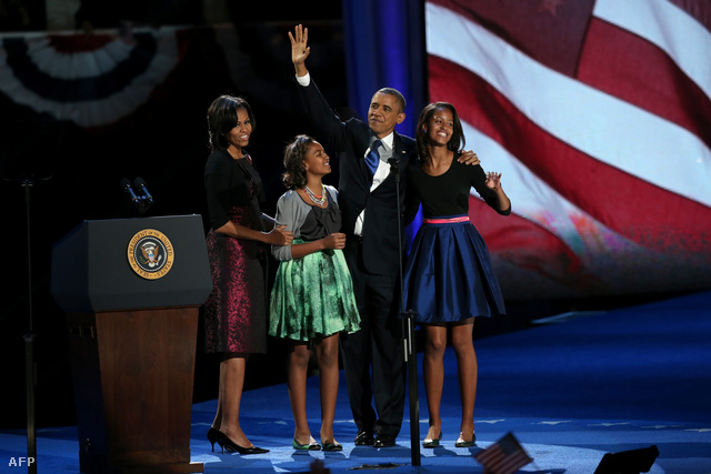 Az Obama-család a színpadon