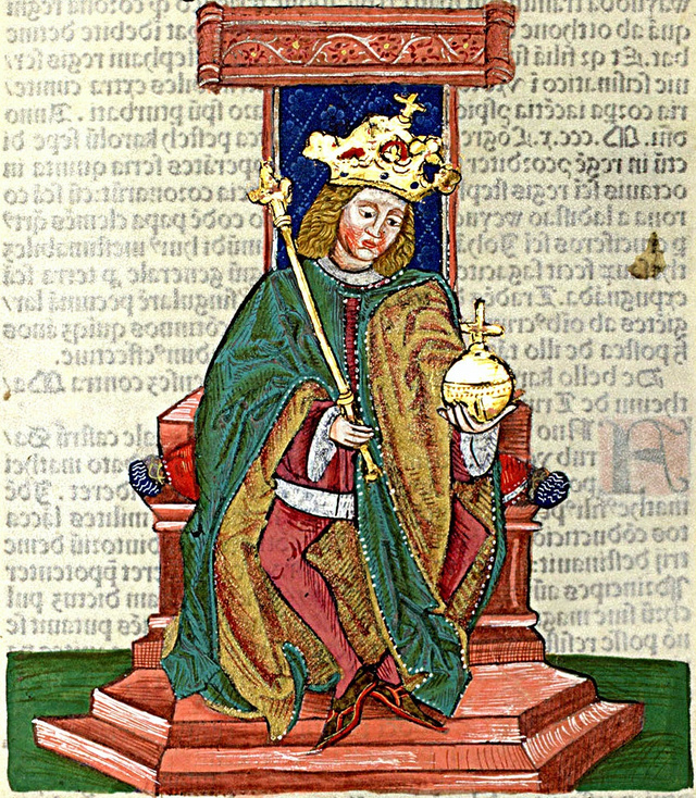 Anjou Károly Róbert ábrázolása a Thuróczi-krónikában (1488)
