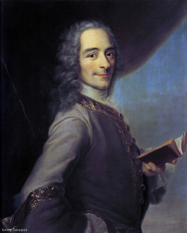 Quentin De La Tour: Voltaire portréja (1728).