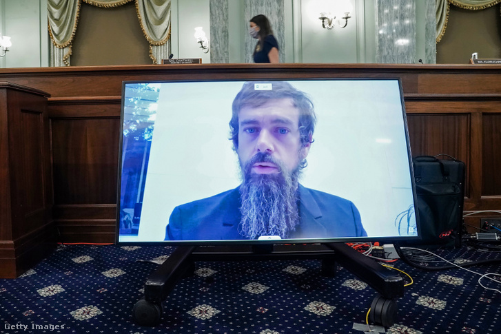 Jack Dorsey online szenátusi meghallgatásán 2020 októberében.