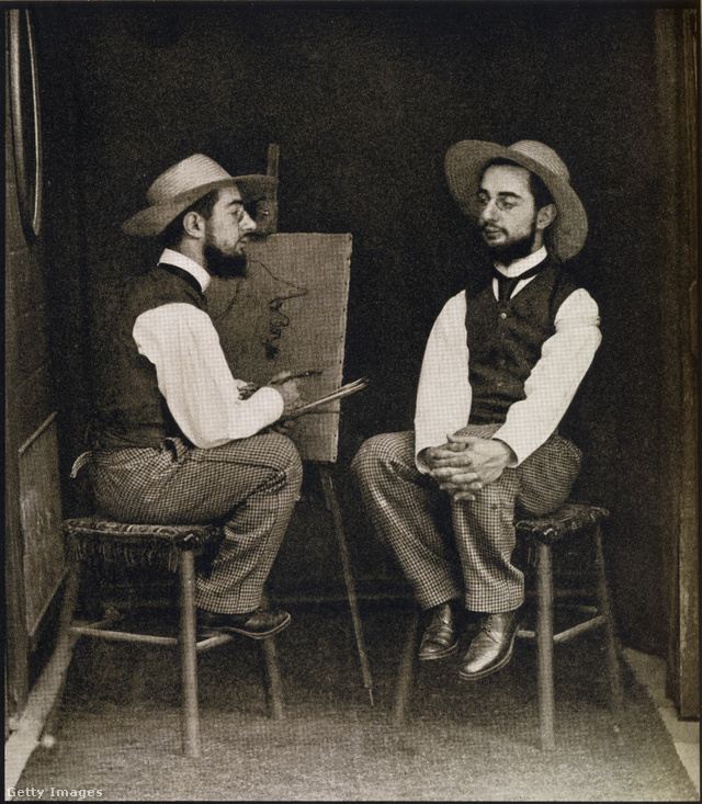 Toulouse-Lautrec önmagát festi (trükkfotó)