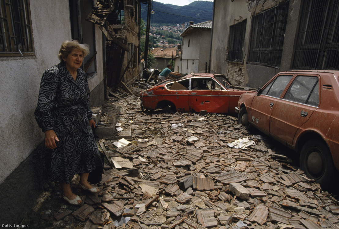 Pusztítás Szarajevóban 1992-ben