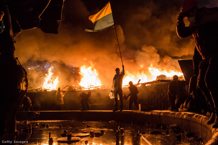 Tüntetés Kijevben 2014. február 19-én