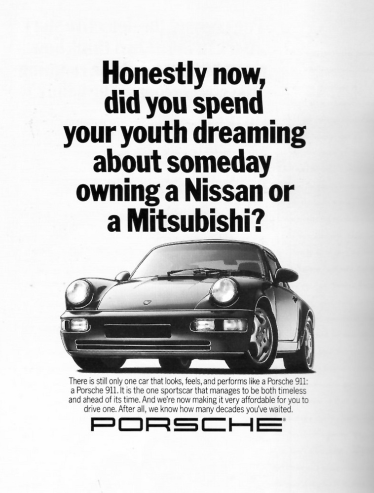 Őszintén: gyerekkorodban Nissanról és Mitsubishiről álmodoztál? A plakát a nemleges választ implikálja, és ha szívünkre tesszük a kezünket, jó eséllyel valóban Porschét tologattunk szívesebben