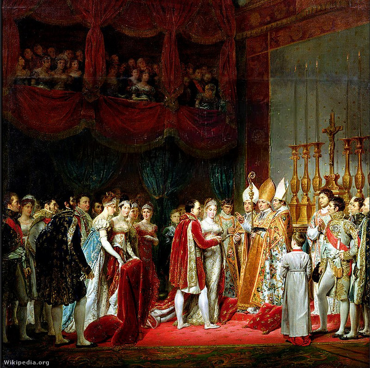 Marriage of Maria Lujza to Napoleon at the Louvre on April 2, 1810