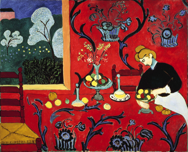 Henri Matisse: Vörös harmónia (desszert) (1908).