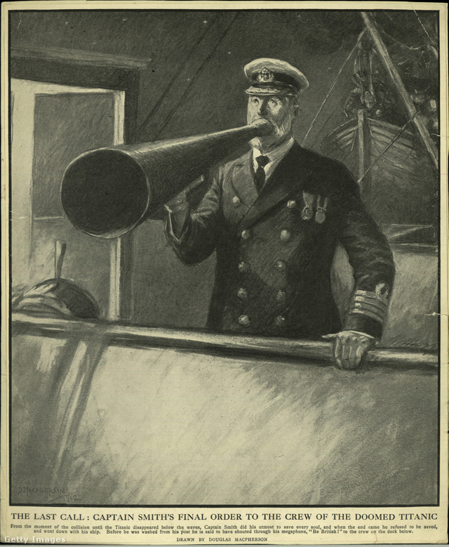 A kapitány kiadja az utolsó parancsot (a Life magazin illusztrációja, 1912).