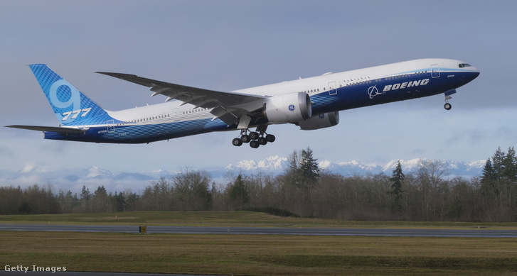 Boeing 777X repülőgép 2020 januárban.