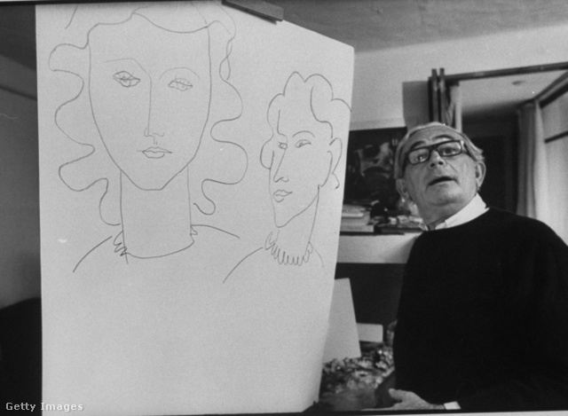 De Hory egy saját maga festette „Matisse-kép” mellett.