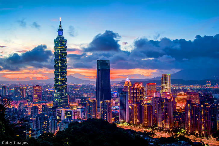 Taiwan fővárosának, Taipeinek látképe.