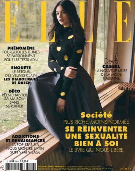 Deva Cassel a francia Elle magazin címlapjára került.