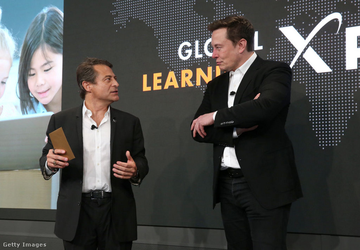 Peter Diamandis és Elon Musk, az Xprize alapítói a 2019-es díjátadáson