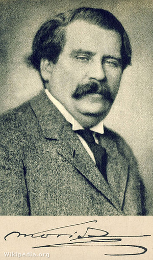 Móricz Zsigmond portréja és alírása