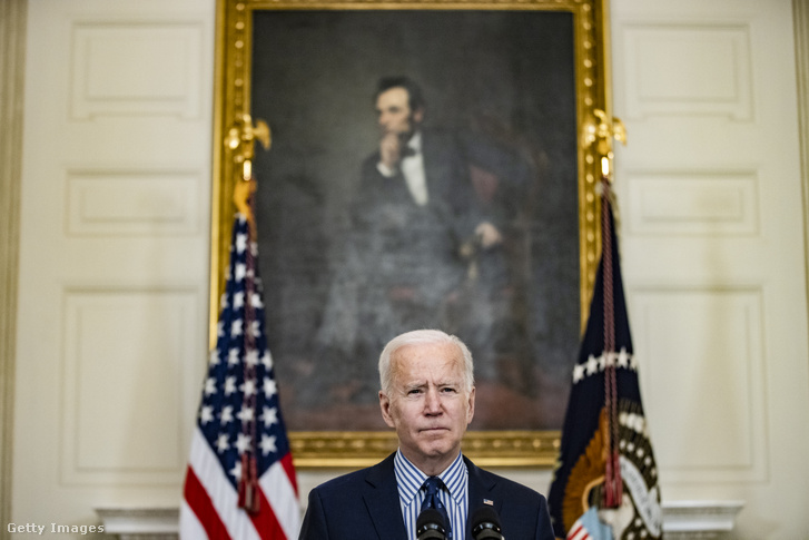 Joe Biden elnök a Fehér Házban 2021. március 6-án