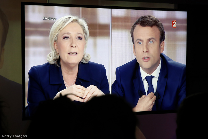 Marine Le Pen és Emmanuel Macron tévévitája 2017-ben