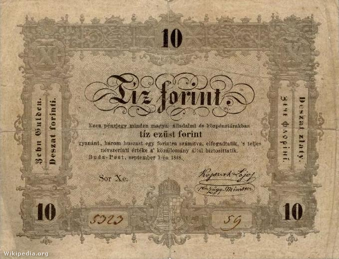 10 forintos Kossuth-bankó