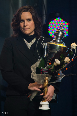 2012. december 20. Risztov Éva miután átvette az év legjobb női sportolója díjat