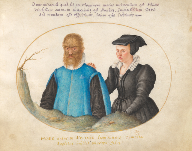 Joris Hoefnagel: Petrus és Catherine Gonsalvus (1575 körül).