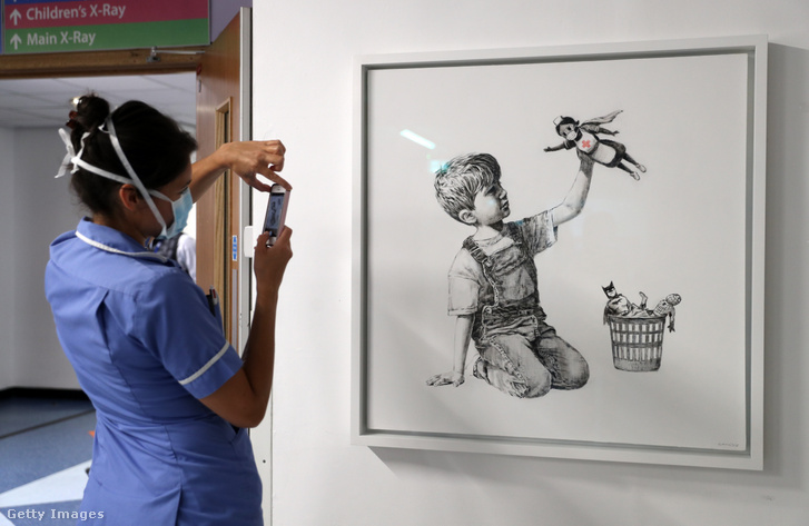 Banksy Game Changer című képe a Southamptoni Egyetemi Kórházban.