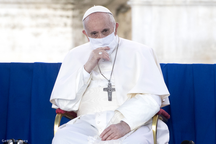 Ferenc Pápa 2020. október 20-án Rómában, Olaszországban