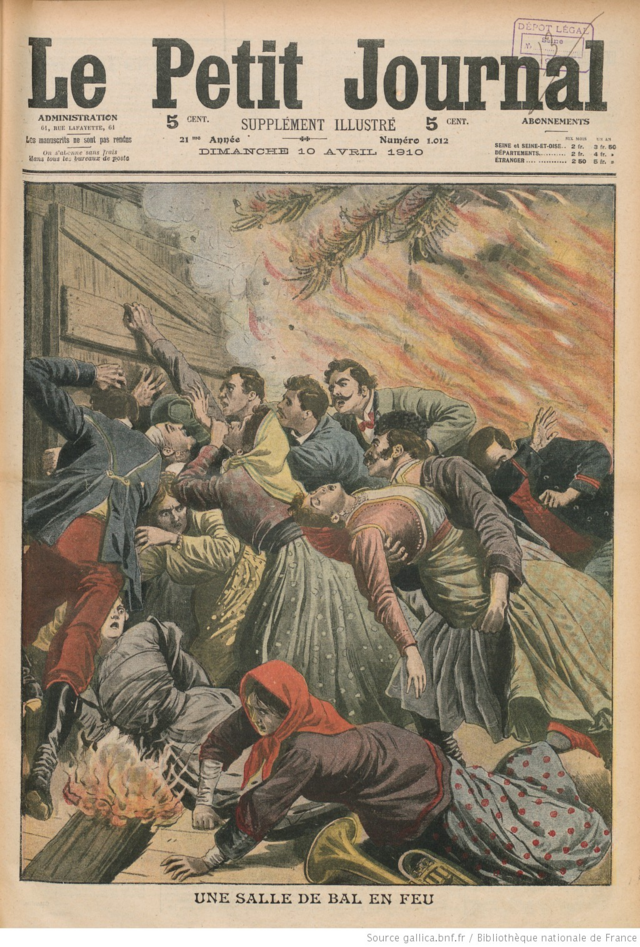 Le Petit Journal 1910 áprilisából, címlapon a tűzvésszel