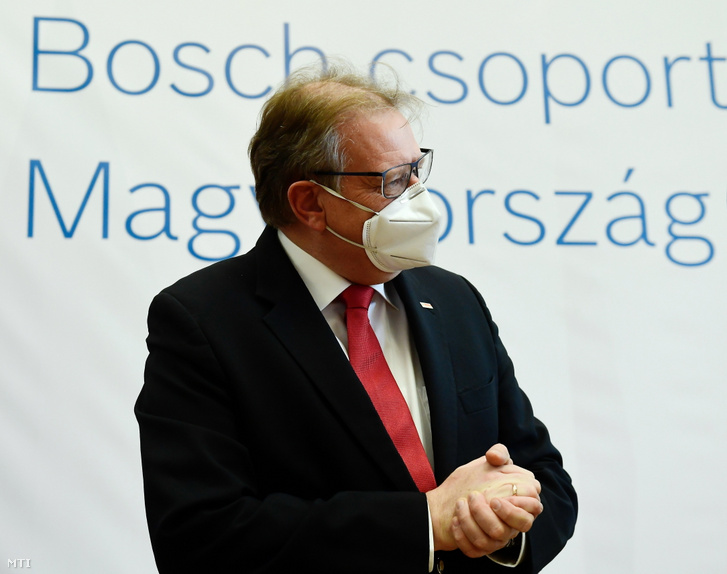 Daniel Korioth, a magyarországi Bosch-csoport vezetője a Külgazdasági és Külügyminisztériumban 2021. április 12-én