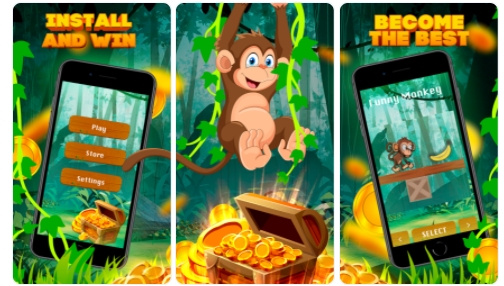 A cuki kis majom sötét szerencsejátékos barlangok álcája (Forrás: App Store)