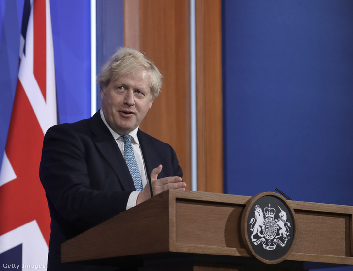 Boris Johnson sajtó tájákoztatója a Downing Streeten 2021 május 14-én