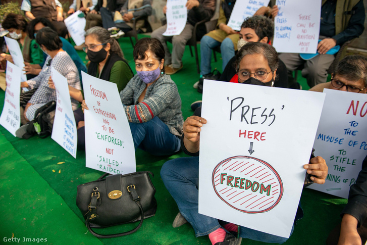 Indiai újságírók tüntetése a sajtószabadságért 2021 februárjában, Újdelhiben