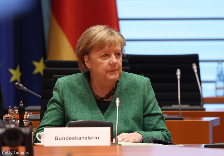 Angela Merkel német kancellár az oltásokról szóló kormányülésen 2021. május 26-án