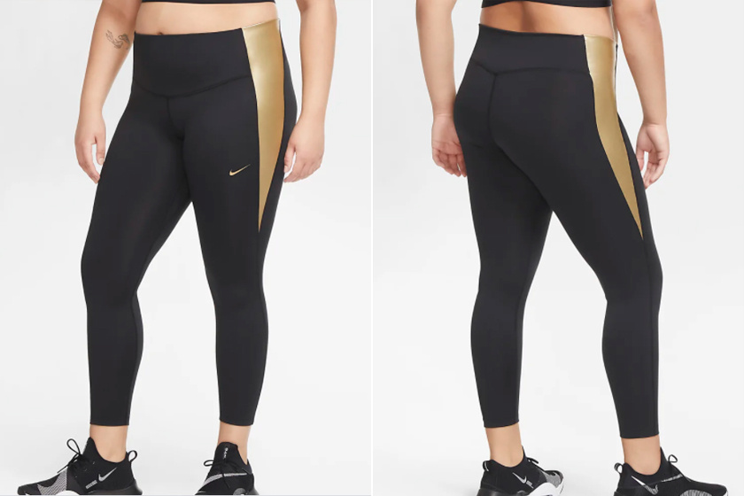 A Nike középmagas derekú színblokkos leggingse könnyen elvezeti az izzadságot, és száraz viseletet nyújt, ráadásul nem áttetsző, így magabiztosan érezheted magad edzés közben. A Nike honlapján 3XL-es méretből is választhatsz 40 euróért, átszámítva nagyjából 14 ezer forintért.