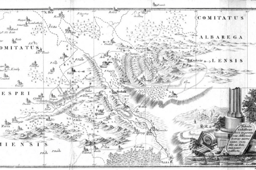 Az 1810-es móri földrengés térképes ábrázolása.