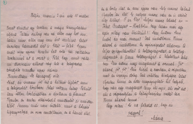 Radákovich Mária levele Kosztolányi Dezsőhöz