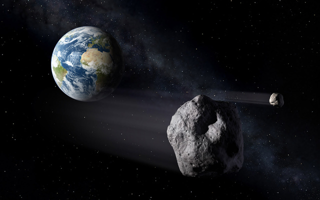 asteroid and earth walpaper