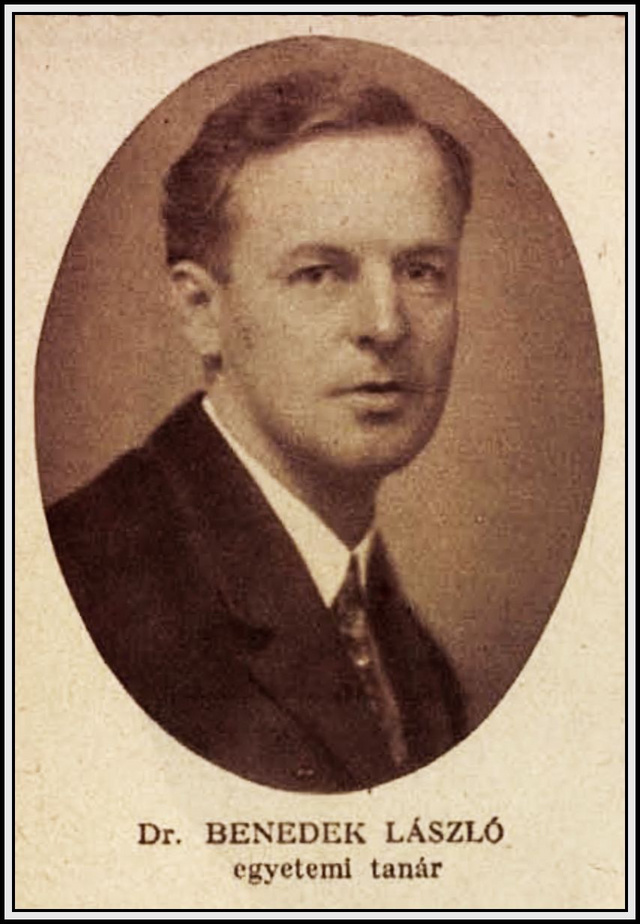 Benedek László egyetemi tanár, 1926-ban az Elmeorvosi Kongresszu