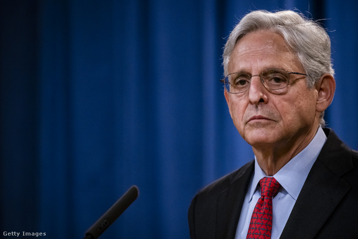 Merrick Garland sajtótájékoztatón az amerikai igazságügyi minisztériumban, Washingtonban 2021. szeptember 9-én