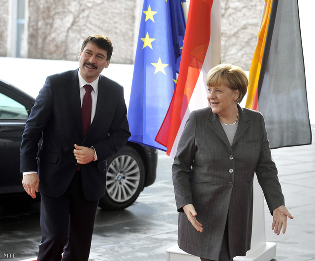 Áder János és Angela Merkel