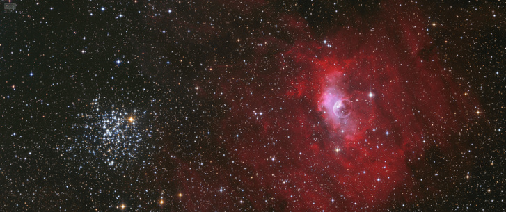 Buborék-köd és M52 halmaz