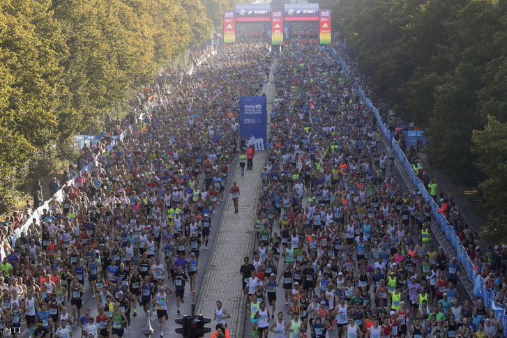 A Berlin Marathon versenyzői 2021. szeptember 26-án.