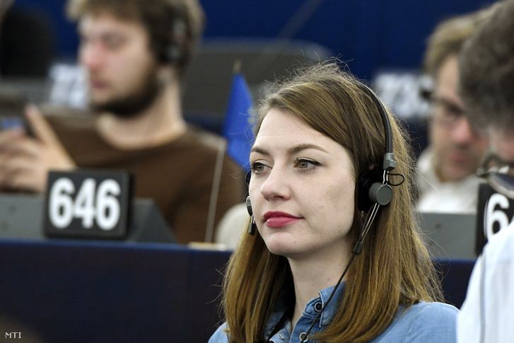 Donáth Anna Júlia, a Momentum képviselője az Európai Parlament (EP) plenáris ülésén Strasbourgban 2019. július 16-án