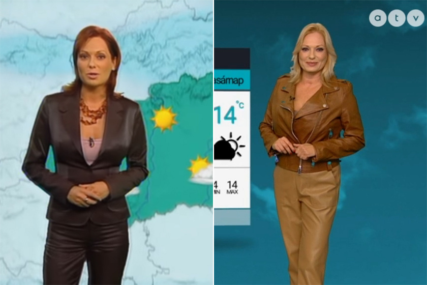 A TV2-nél a vörös különböző árnyalataival szerepelt a képernyőn, az ATV nézői szőke hajjal láthatják.