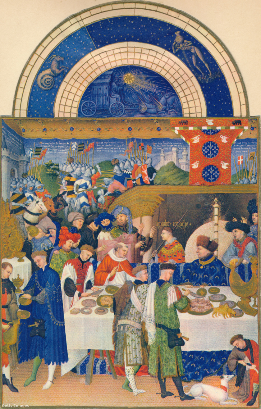Január, Berry herceg hóráskönyve, 1412-1416 körül.