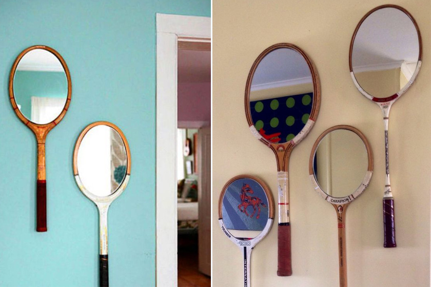 Ezekből a régi teniszütőkből tükör- és képkereteket csináltak.