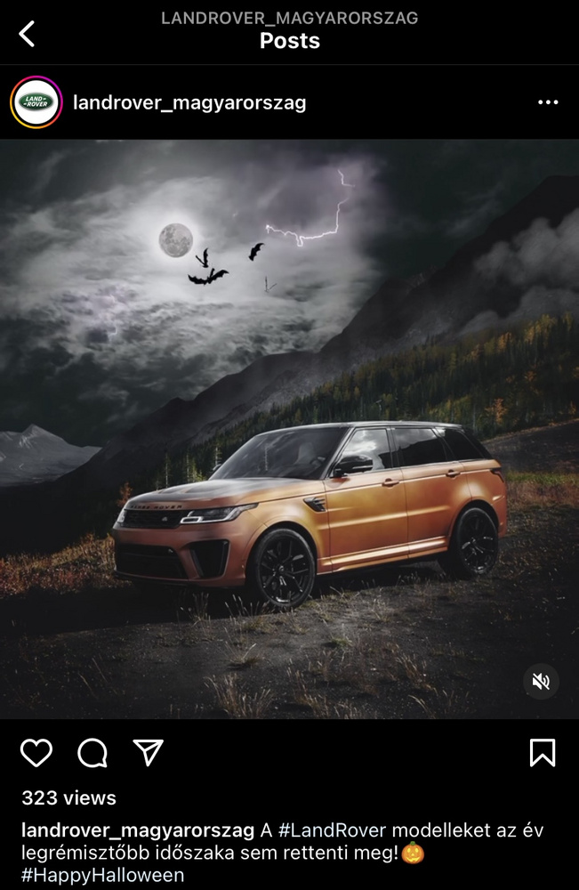 @landrover_magyarorszag: Az anyacég most inkább az új Range Roverrel volt elfoglalva, de a magyarok azért virítottak egy szuper kis animált Halloween-anyagot