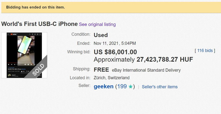 Valószínűleg ez lett az eBay-en eladott iPhone X-ek közül a legdrágább